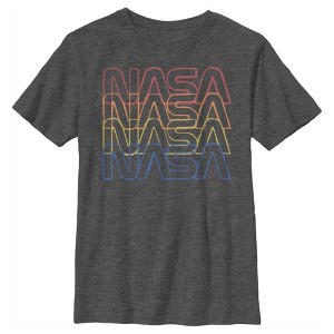 Boy's NASA Rainbow Repeat Logo T-Shirt - 1 of 4