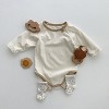 MyKids-Usa Baby Girl Solid Color Long Sleeves Soft Cotton Intimate Bodysuit - 4 of 4