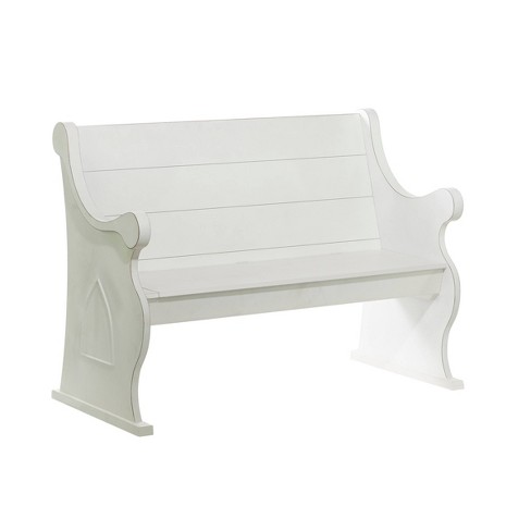 White wooden garden discount bench