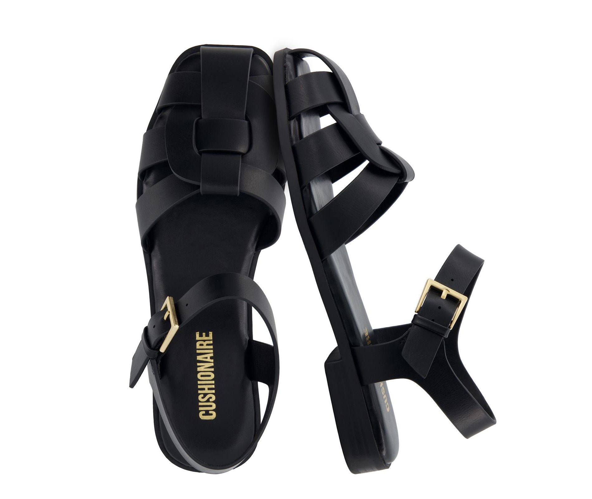 CUSHIONAIRE Benny Closed Toe Fisherman Womens Sandals - Flat Dressy Comfortable Sandals for Women with Adjustbale Ankle Strap