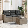 vidaXL Garden Sofa Set Grey PE rattan, powder-coated steel, tempered glass - 2 of 4