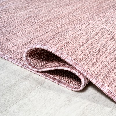 Ethan Pink Round Flatweave Synthetic Area Rug