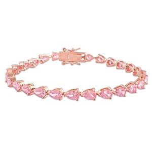 EVERLY JEWELRY | Rose Plated Sterling Silver 13.5 CT TGW Created Pink Sapphire Bracelet, 7.25-inch - 1 of 4