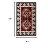 HomeRoots 5' X 8' Red and Beige Southwestern Hand Tufted Non Skid Area Rug - 3 of 4