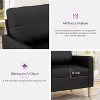 TYBOATLE 66" Black Faux Leather Loveseat Sofa with USB, Mid-Century Tufted 2-Seater Couch for Small Space, Apartment, Dorm, Bedroom, Office - 4 of 4