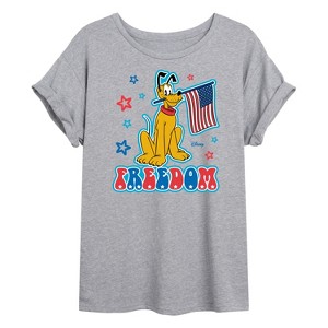 Women's - Disney - Pluto Freedom Oversized Graphic T-Shirt - 1 of 4