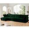 Oversized 156.6" Corduroy Slipcovered L-Shaped Modular Sectional Sofa with French Edges and Removable Covers, 5-Piece Free combination - 3 of 4
