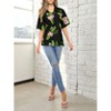 LA LEELA Button Down Shirt for Women Floral Summer Beach Party Tropical Blouses Short Sleeve Vacation Shirts Hawaiian for Women - 4 of 4