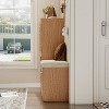 ORRD Shoe Storage Cabinet with Bench & 10 Compartments - Adjustable Shoe Rack Organizer with Cushion for Entryway, Oak - 4 of 4