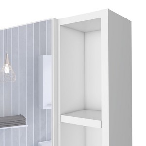 SEVOBAL Bathroom Storage Cabinets Single Door Wall Cabinet with Built In Mirror and Shelves for Bathroom for Bathroom, White, 5.5"*19.6"*18.6" - 1 of 4