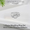Yonte Wedding Ring Set for Women Sterling Silver Engagement Ring 6mm Cz Band Ginger Lyne Collection - 2 of 4