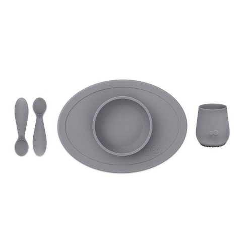 Ezpz Tiny Spoon (2 Pack in Gray) - 100% Silicone Spoons for Baby