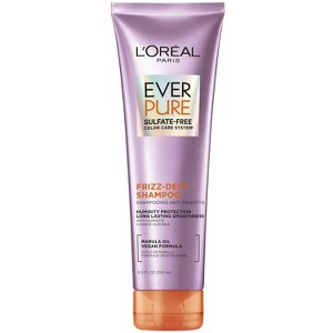 L'Oreal Paris EverPure Frizz-Defy Sulfate Free Shampoo with Marula Oil - 8.5 fl oz - 1 of 4