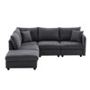 VYNXARIA Modern Sectional Sofa with Vertical Stripes,5-Seat Couch with Convertible Ottoman,Various Combinations,L-Shape Indoor Furniture£¬Dark Gray - 4 of 4