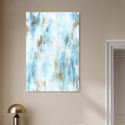 Large Blue and Brown Abstract Canvas Wall Art