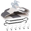 VECELO 25/50 pk Plastic Hanger 360º Swivel Hook Non Slip Coat Hangers with Magic Hangers & Tie Rack - 4 of 4