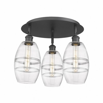 Vaz - 3 Light Flush Mount In Industrial Style-9.13 Inches Tall and 17.63 Inches Wide