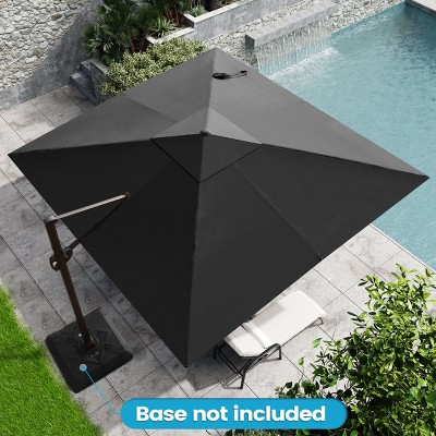 Crestlive Products 10.5FT Square Cantilever Umbrella Outdoor 360 Degree Rotation Offset Umbrella 6 Heights Adjustable Cantilever Patio Umbrella