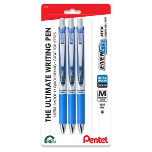 Pentel EnerGel 3pk Gel Pen Blue Ink with +1 refill: Quick Drying, Retractable, 0.7mm, Art & Stationery, Office Supplies - 1 of 4