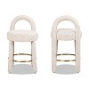 Jennifer Taylor Home Penny 26.5" Round Arched Upholstered Counter Stool, Set of 2, Travertine Beige Chenille - 2 of 4