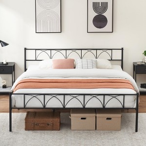 14 Inch Bed Frame with Headboard and Footboard_Black/White/Pink - 1 of 4