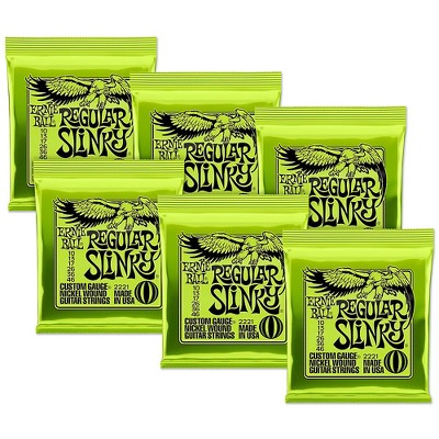 Ernie Ball 2221 Nickel Regular Slinky Electric Guitar Strings 6 Pack