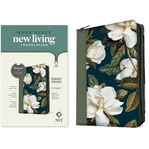 NLT Compact Giant Print Zipper Bible, Filament Enabled (Leatherlike, Magnolia Sage Green, Red Letter) - (Leather Bound) - 1 of 1