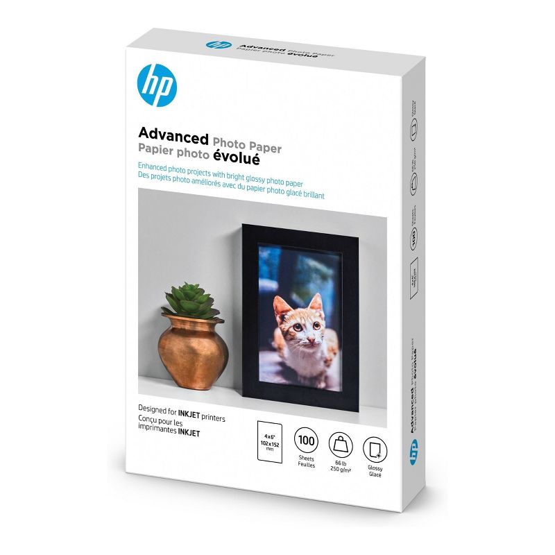HP 4x6 100ct Advanced Glossy Photo Paper - Q6638A, 2 of 4