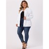 Agnes Orinda Women's Plus Size Button Front Chest Pockets Washed Casual Jean Jackets - 2 of 4