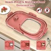 LunaLulinlk 20 lbs Dog Food Container with Spinning Wheels, 30 lbs Foldable Sealed Rice Bucket with Scoop and Measuring Cup (Pink) - 4 of 4