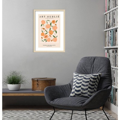 Peachy Pattern Minimalist Framed Wall Art Print