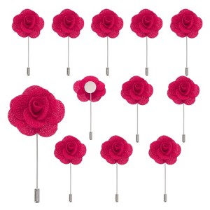 Unique Bargains Camellia Boutonnieres Pins for Formal Party Easy to Use Artificial Flowers 12pcs - 1 of 4