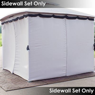 Gray Polyester 4-Piece Gazebo Sidewall Set for 10' x 13' Patio Gazebo