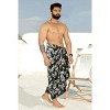 LA LEELA Men's Sarong Swim Wrap Bath Pareo Beach One Size Sable Palm Tree - 3 of 4