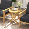 Tangkula Patio Folding Side Table w/ X-shaped Legs & Slatted Tabletop for Backyard - 4 of 4
