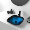 Lyngins Tempered Glass Vessel Sink Bathroom Vanity Set – Matte Black Stainless Steel Faucet & Pop-Up Drain, for Bathroom/Dressing Room - 3 of 4