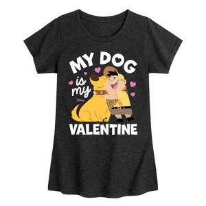 Girls' - Disney - Dug My Dog Is My Valentine Fitted Short Sleeve Graphic T-Shirt - 1 of 4