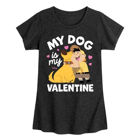 Girls' - Disney - Dug My Dog Is My Valentine Fitted Short Sleeve Graphic T-Shirt - image 1 of 4