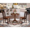 3-Piece Mahogany Finish Solid Wood Top - Dining Room Set - Seats 4 - 2 of 4