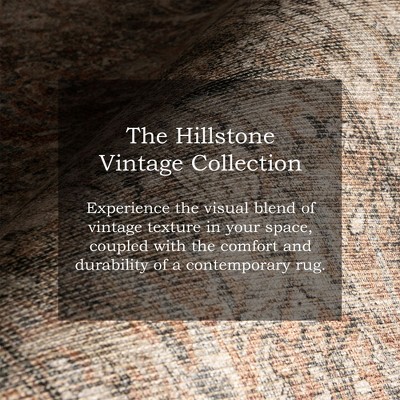 Hillstone Brown Rectangular Synthetic Vintage Medallion Area Rug