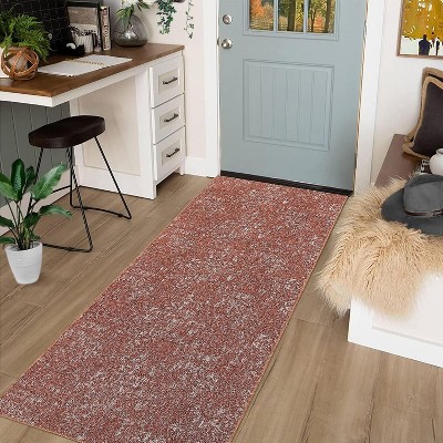 Washable Solid Jacquard Area Rug - Non-Slip Foldable Low Pile Carpet for Bedroom, Living Room, Nursery, Contemporary Throw Rug
