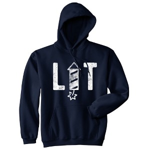 Lit Fireworks Hoodie Funny 4th of July USA Independence Day America Sweatshirt - Crazy Dog Hoodie - 1 of 4