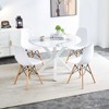 VYNXARIA 42.1"WHITE Table cross leg Mid-century Dining Table for 4-6 people With Round Mdf Table Top, Pedestal Dining Table, End Table Leisure  Table - 3 of 4