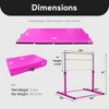 BalanceFrom Fitness 120 x 48 Inch All Purpose Folding Gymnastics Exercise Mat and Adjustable Folding Steel Gymnastics Bar for Ages 3 & Up Set, Pink - 4 of 4