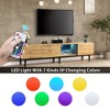 71"W TV Stand TV Console Storage Cabinet Entertainment Center Sideboard with LED Light for TVs up to 80'', Natural-ModernLuxe - 3 of 4