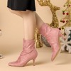 Allegra K Women's Pointy Toe Back Zip Stiletto Heel Ankle Boots - 2 of 4