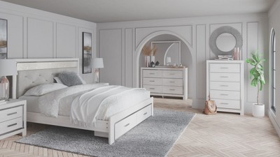 White Pearlized 6-Drawer Glam Double Dresser