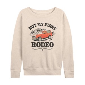 Women's - Ford - Not My First Rodeo 1983 Bronco Lightweight French Terry Wide Neck Long Sleeve Graphic Shirt - 1 of 4
