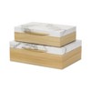 HomeRoots Set Of Two Natural And White Wood And Faux Marble Jewelry Boxes - 4 of 4