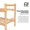 PJ Wood Stackable Wooden Shoe Rack Organizer for Closet Storage, Entryway Shelves, Tiered Cabinet for Shoes, 6 Pair Capacity, Natural - 2 of 4